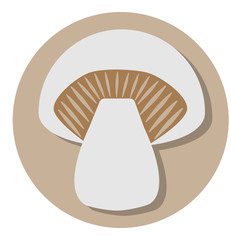 mushroom in cut. Abstract vector icon illustration logo for slice mushroom