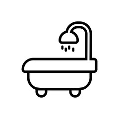 bathroom outlined vector icon