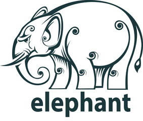 Vector illustration, elephant symbol