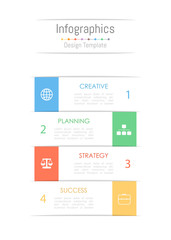 Infographic design elements for your business data with 4 options, parts, steps, timelines or processes. Vector Illustration.