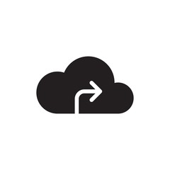 transfer to cloud filled vector icon. Modern simple isolated sign. Pixel perfect vector  illustration for logo, website, mobile app and other designs