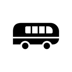moving bus filled vector icon