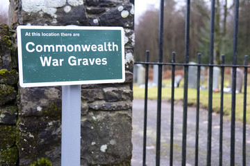Commonwealth war graves memorial in church graveyard