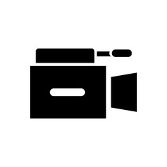 Fototapeta premium video camera with microphone filled vector icon