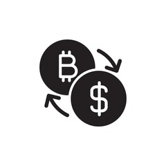 bitcoin usd exchange filled vector icon. Modern simple isolated sign. Pixel perfect vector  illustration for logo, website, mobile app and other designs