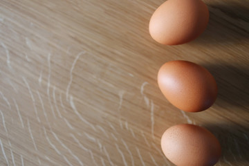 Eggs on a wooden background