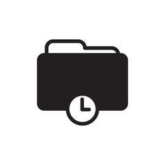folder time filled vector icon. Modern simple isolated sign. Pixel perfect vector  illustration for logo, website, mobile app and other designs