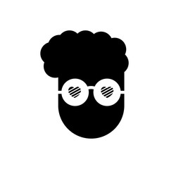 hipster filled vector icon