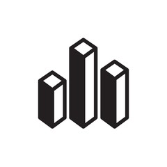 3d diagram, 3d bar chart filled vector icon. Modern simple isolated sign. Pixel perfect vector  illustration for logo, website, mobile app and other designs