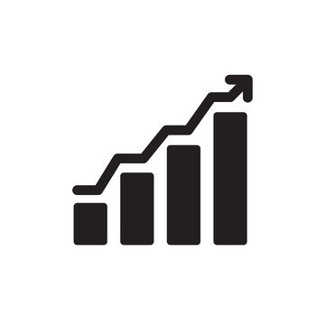 increasing bar chart, increasing diagram filled vector icon. Modern simple isolated sign. Pixel perfect vector  illustration for logo, website, mobile app and other designs