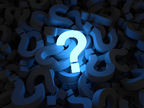 Question Mark Background Blue