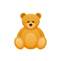 Children s toy color, plush cute bear. Cute, fluffy, funny bear.