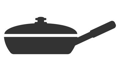 frying pan with a lid in a front view