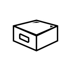 Drawer outlined vector icon. Modern simple isolated sign. Pixel perfect vector  illustration for logo, website, mobile app and other designs
