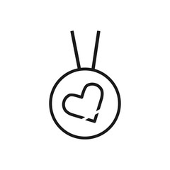 Love necklace outlined vector icon. Modern simple isolated sign. Pixel perfect vector  illustration for logo, website, mobile app and other designs