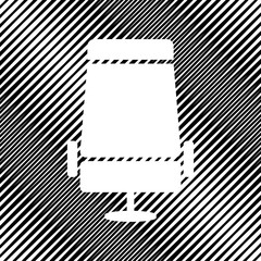 Airplane seat sign illustration. Vector. Icon. Hole in moire bac