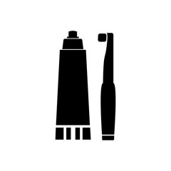 Toothpaste and brush filled vector icon. Modern simple isolated sign. Pixel perfect vector  illustration for logo, website, mobile app and other designs