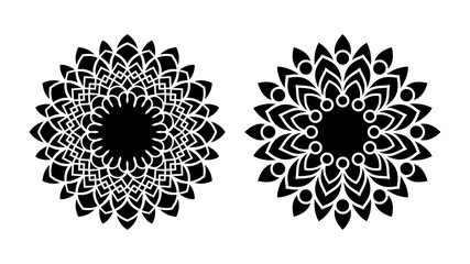 Set of two vector mandalas. Tattoo floral patterns.
