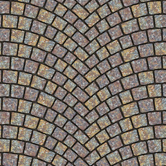 Arched cobblestone pavement texture 049