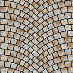 Arched cobblestone pavement texture 050