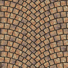 Arched cobblestone pavement texture 051