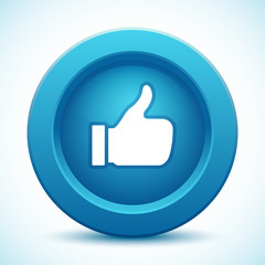 Thumb up button. Vector illustration. 