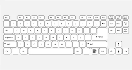 Fotobehang computer keyboard with signed keys © V-lab