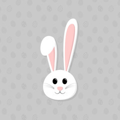 Easter rabbit - cute poster with copyspace. Vector.