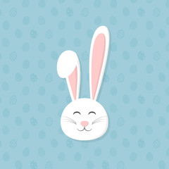 Concept of an Easter bunny on a background with eggs. Vector.