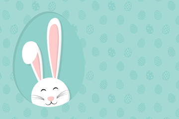 Template of a header with Easter bunny. Vector.