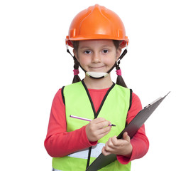 little girl industrial worker
