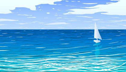 Obraz premium Tropical ocean coast with plants, palm trees, glowworms, and flowers among full moon at night.