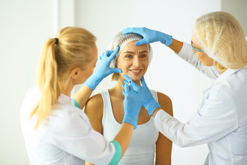 woman getting injection. beauty injections and cosmetology
