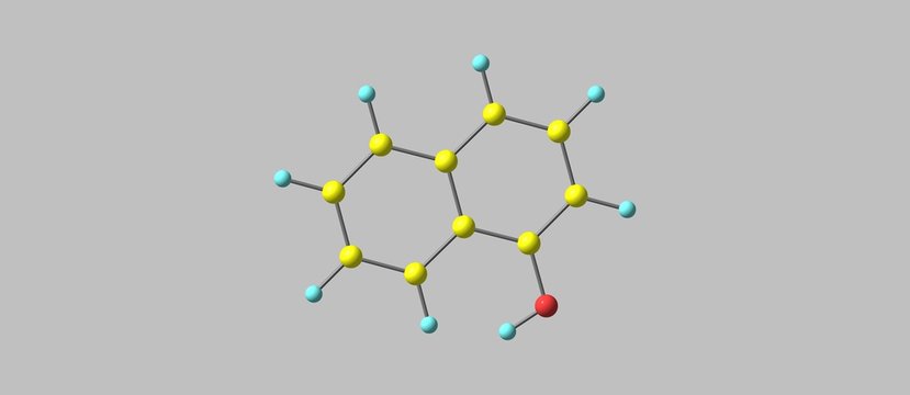 Naphthol structure isolated on grey background