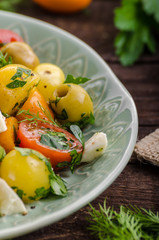 Fresh tomato olives salad feta cheese