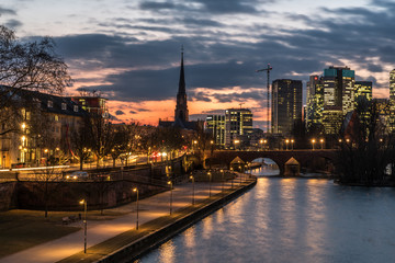 Frankfurt Riverside at night