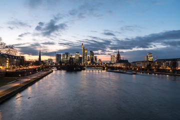 Fototapeta na wymiar Skyline of Frankfurt, Germany at night