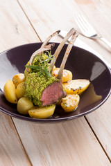lamb chop with potatoes