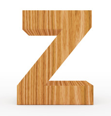 letter Z 3d wooden isolated on white