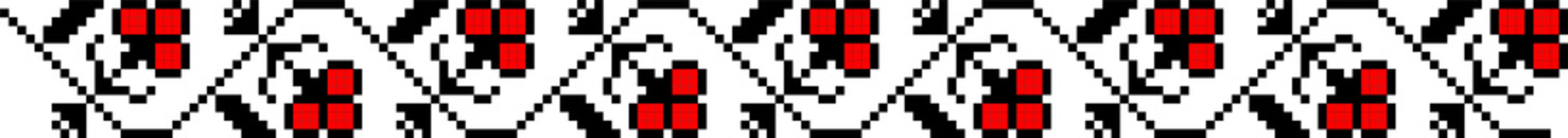 Traditional Romanian folk art knitted embroidery pattern