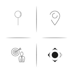 Maps And Navigation simple linear icon set.Simple outline icons