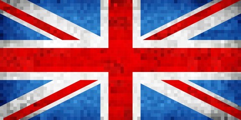 Grunge mosaic Flag of Great Britain - illustration, 
Flag of United Kingdom, 
Abstract grunge mosaic vector