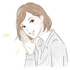 声を掛けるポーズ