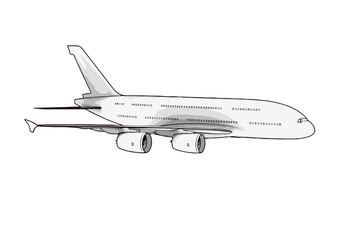 sketch of a passenger airplane vector