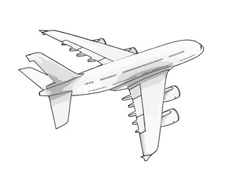 sketch of a passenger airplane vector