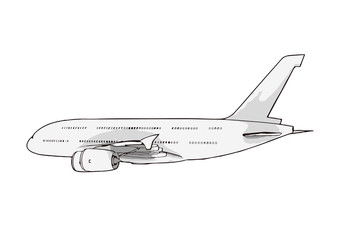 sketch of a passenger airplane vector
