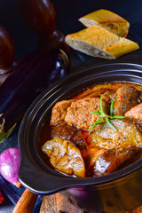 Eggplant Casserole - (Melitzanes Me Kreas Sti Katsarola)