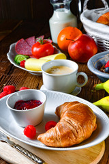 delicious croissant breakfast