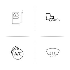 Cars And Transportation simple linear icon set.Simple outline icons