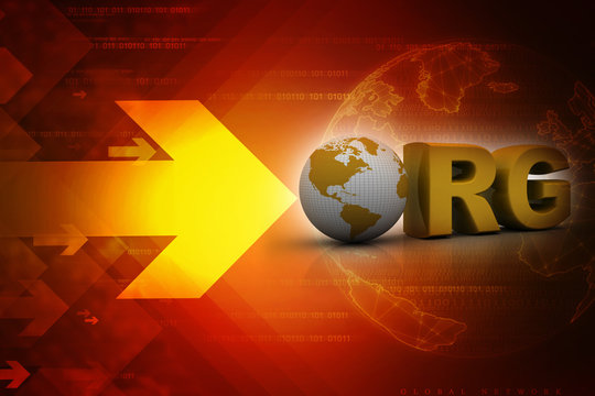 

3d illustration Internet domain org